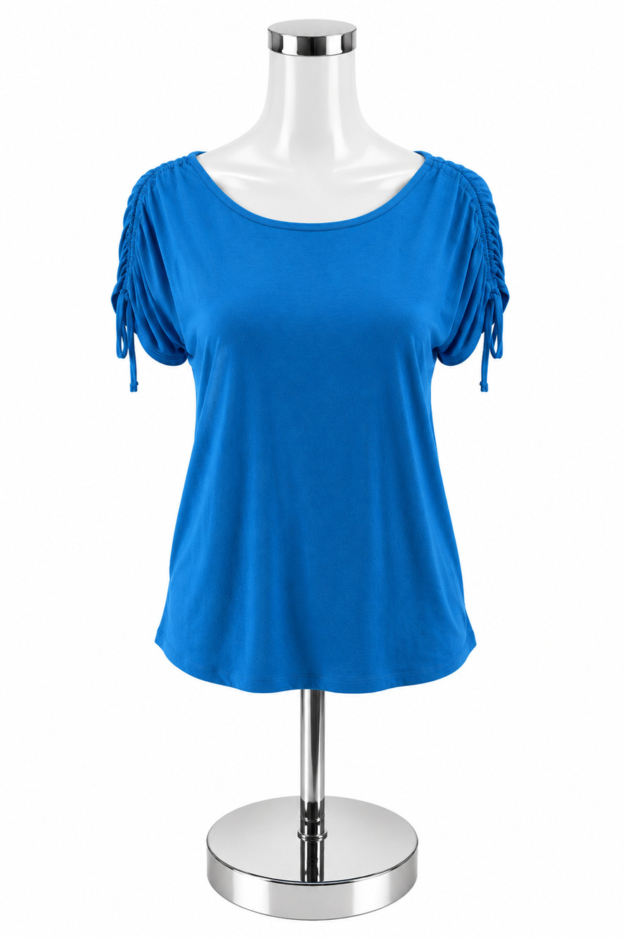 Tahari Size Small Blue Solid Pre-Owned Ladies Casual Top